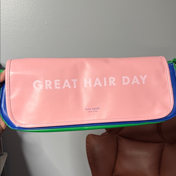 Super Soft and Cute Kate Spade Pink and Blue 'Great Hair Day' Bag - Picture 1 of 12